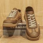Zapatillas casuales para hombre mezcla ante y piel sintética suela dentada - Cielo