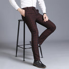 Pantalones hombre slim fit a cuadros formales - Léon