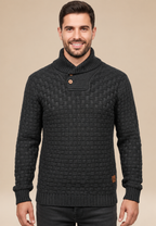 Jersey hombre cuello chal botones punto texturizado - Hadrian