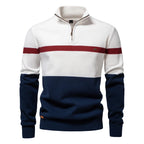 Jersey de punto con media cremallera y rayas - Aurel