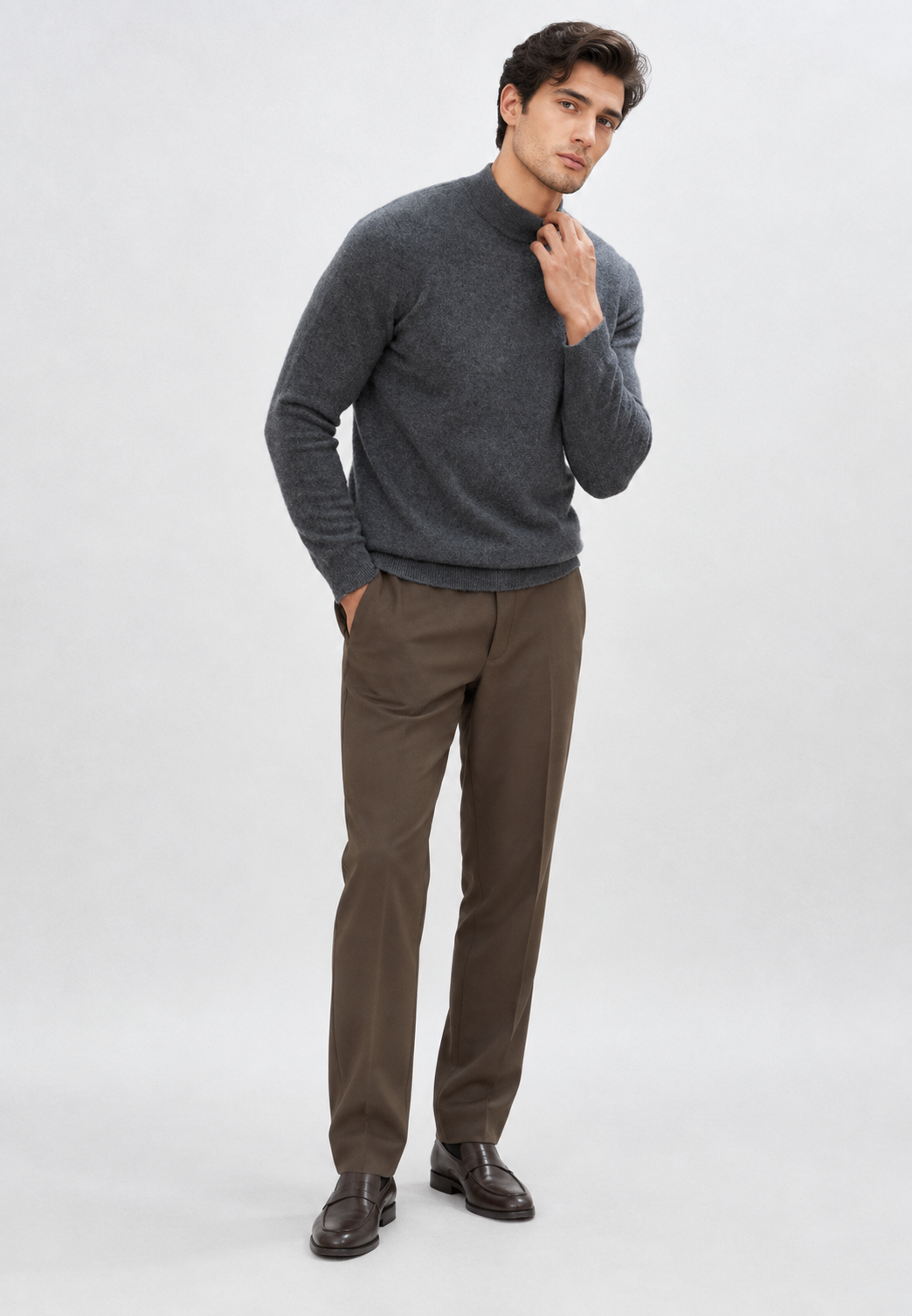 Jersey de punto fino con cuello alto - Émeric