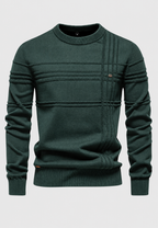 Jersey hombre cuello redondo punto estructura cuadros - Simon