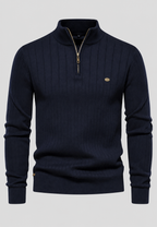 Jersey hombre media cremallera cuello alto canalé - Mikkel
