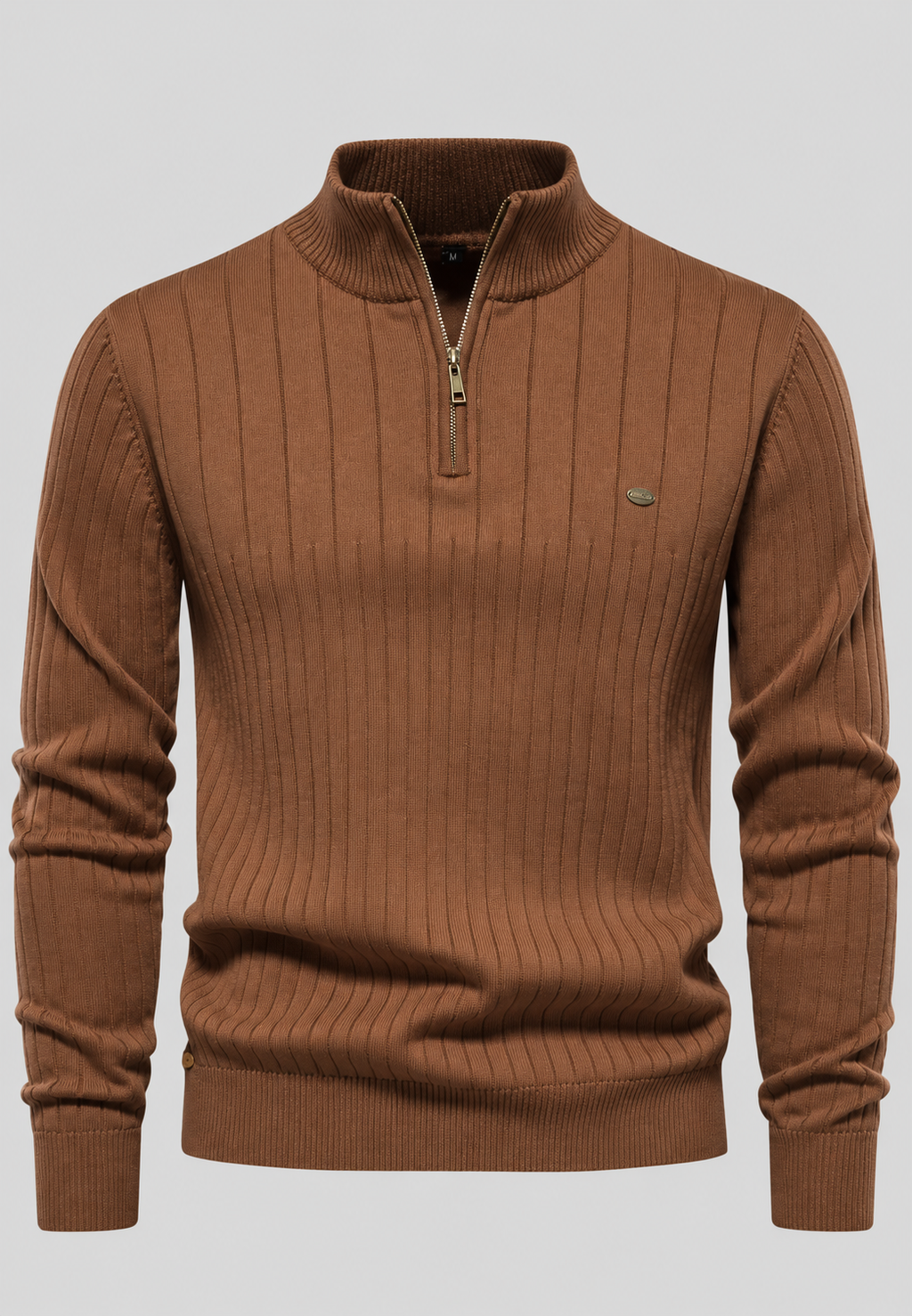 Jersey hombre media cremallera cuello alto canalé - Mikkel