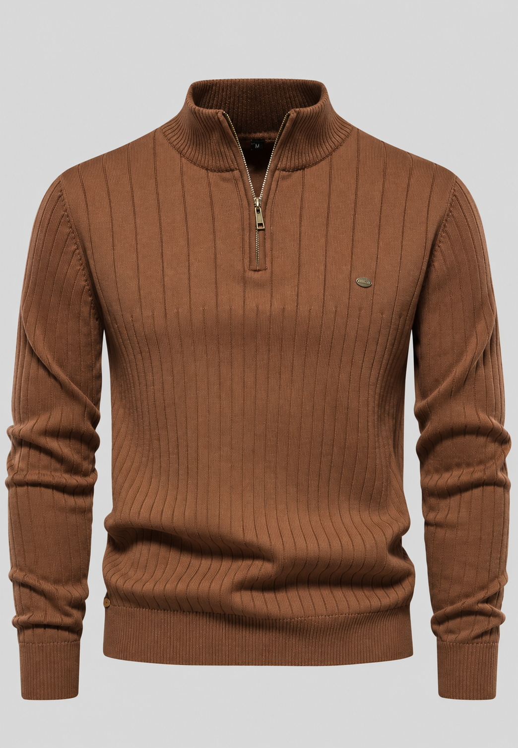 Jersey hombre media cremallera cuello alto canalé - Mikkel