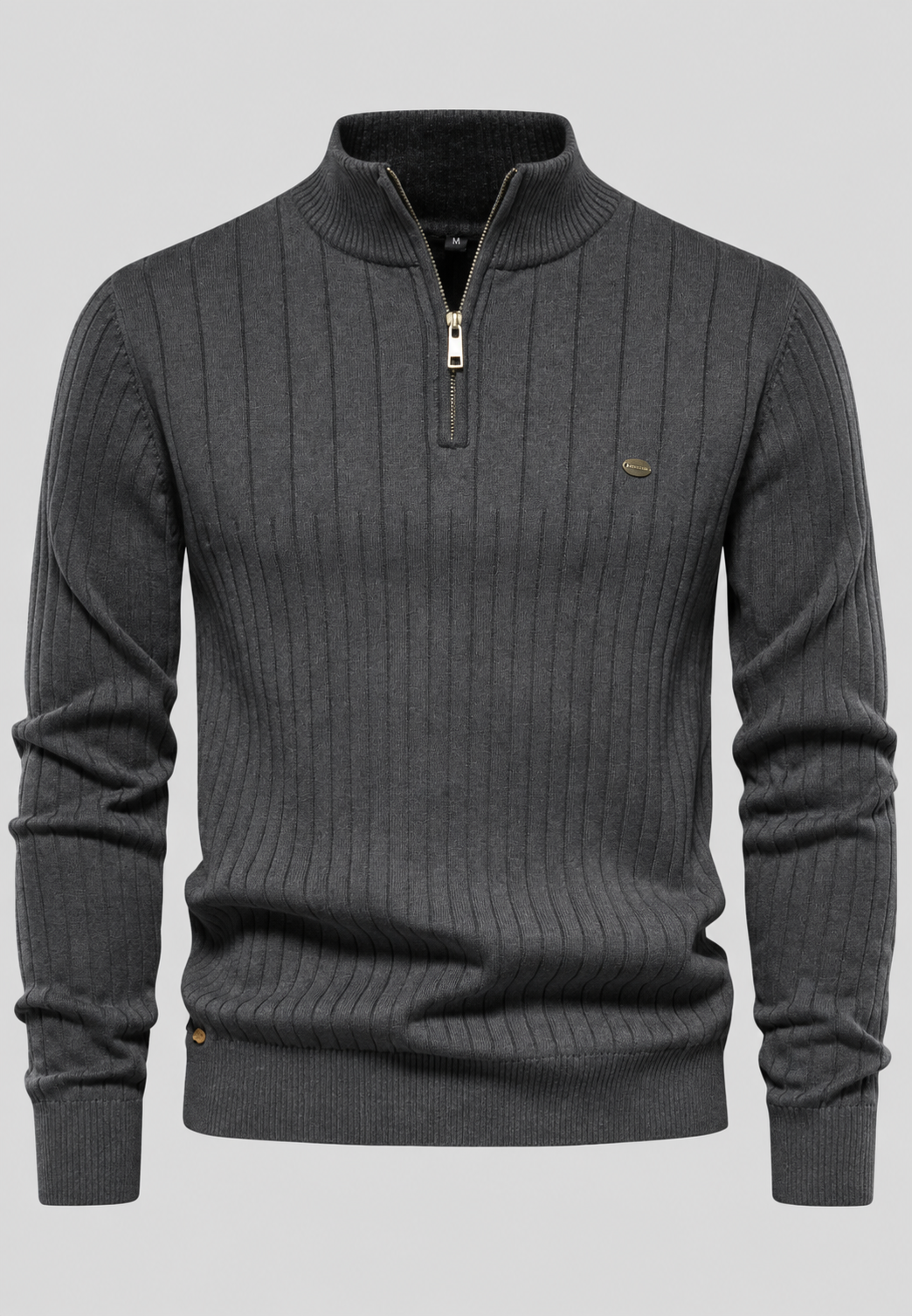 Jersey hombre media cremallera cuello alto canalé - Mikkel