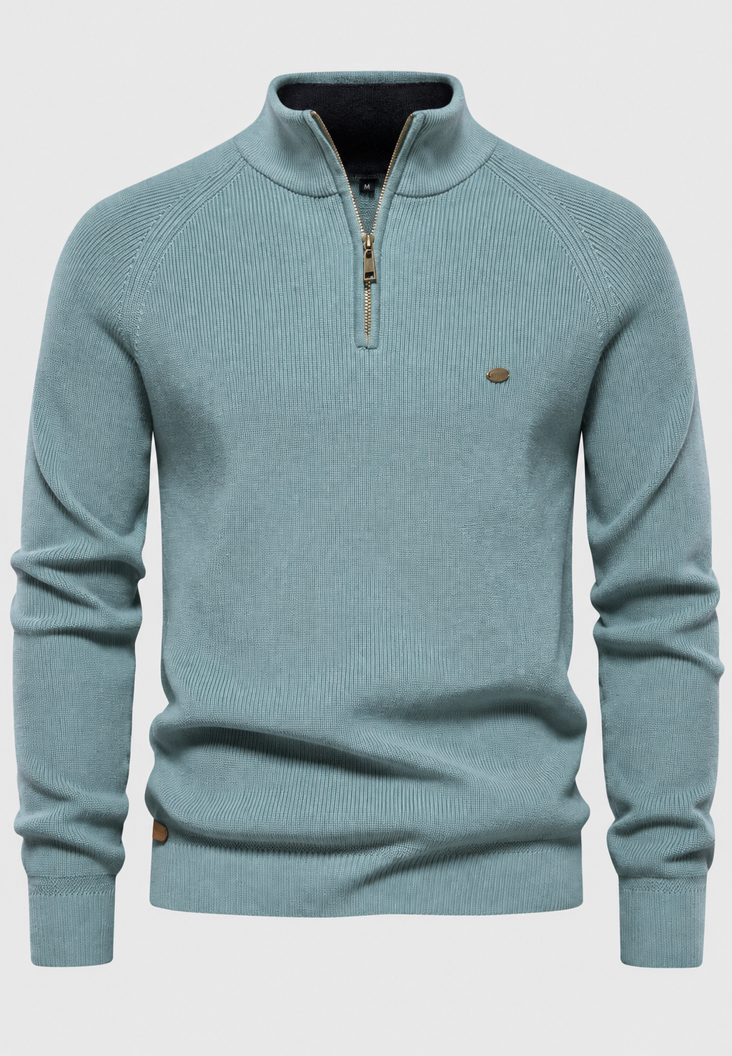 Jersey hombre media cremallera cuello alto manga raglán - Leif