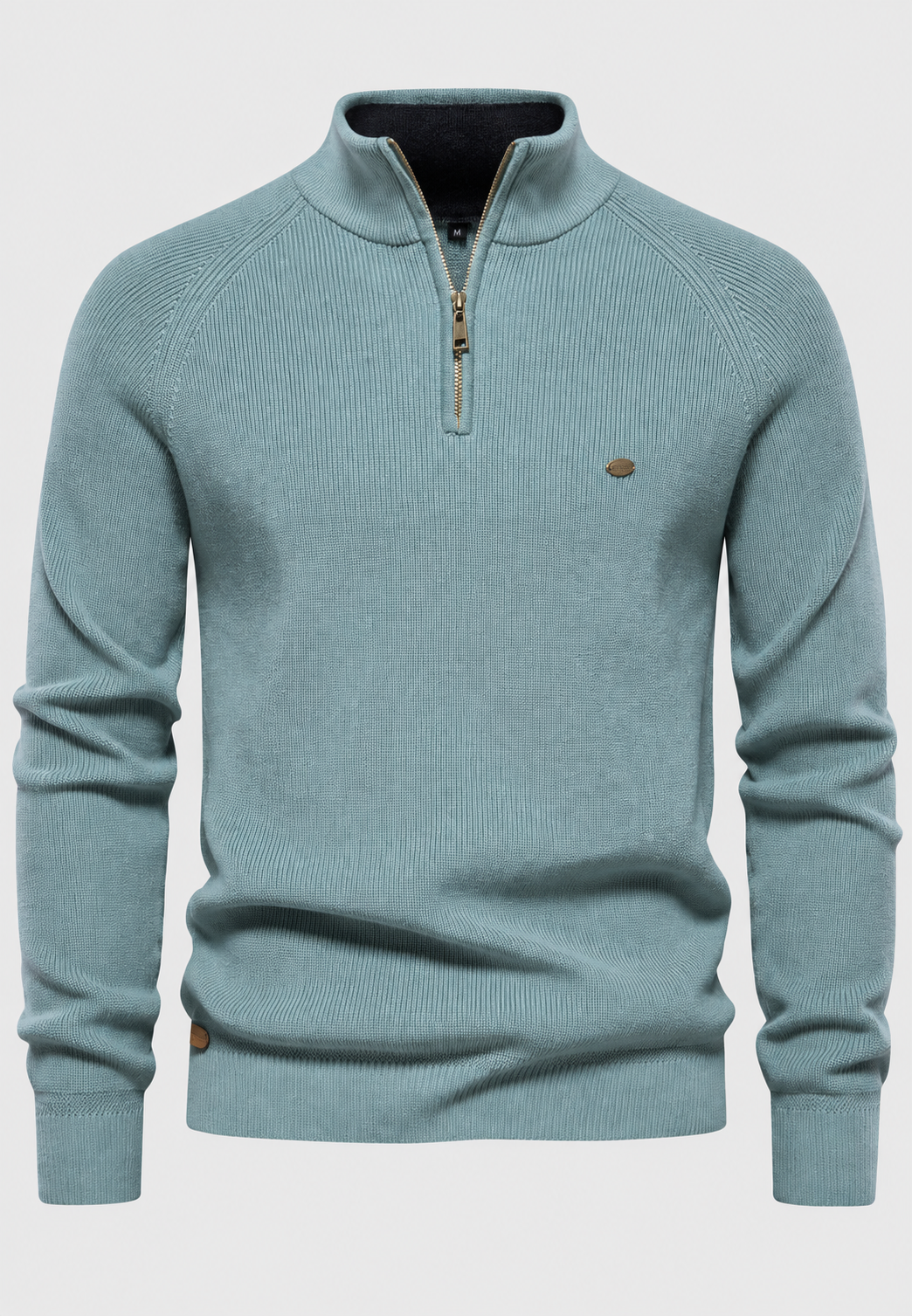 Jersey hombre media cremallera cuello alto manga raglán - Leif