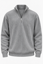 Jersey hombre media cremallera textura acanalada - Leander