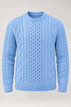 Jersey hombre punto trenzado cuello redondo manga larga - Bastien