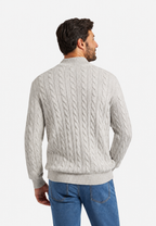 Jersey de punto trenzado con media cremallera - Anselme
