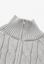 Jersey de punto trenzado con media cremallera - Anselme