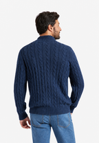 Jersey de punto trenzado con media cremallera - Anselme