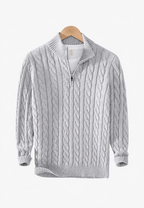 Jersey de punto trenzado con media cremallera - Anselme