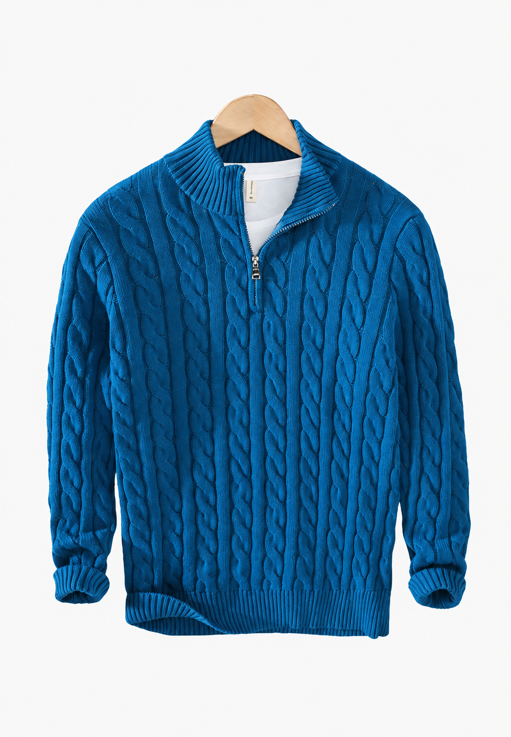 Jersey de punto trenzado con media cremallera - Anselme