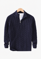 Jersey de punto trenzado con media cremallera - Anselme