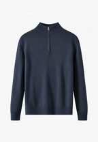 Jersey lana merino hombre media cremallera cuello alto - Florent