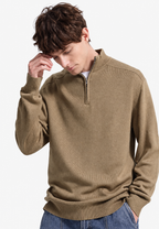 Jersey lana merino hombre media cremallera cuello alto - Florent