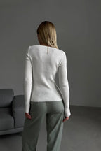 Jersey mujer canalé hombros descubiertos - Colette