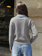 Jersey de punto con cuello camisero para mujer - Tilda