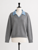 Jersey de punto con cuello camisero para mujer - Tilda