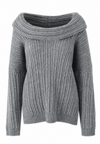 Jersey mujer escote asimétrico hombro descubierto - Séverine