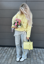 Jersey mujer oversize estampado floral cuello redondo manga larga - Anouk