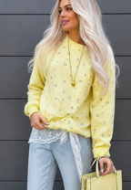 Jersey mujer oversize estampado floral cuello redondo manga larga - Anouk