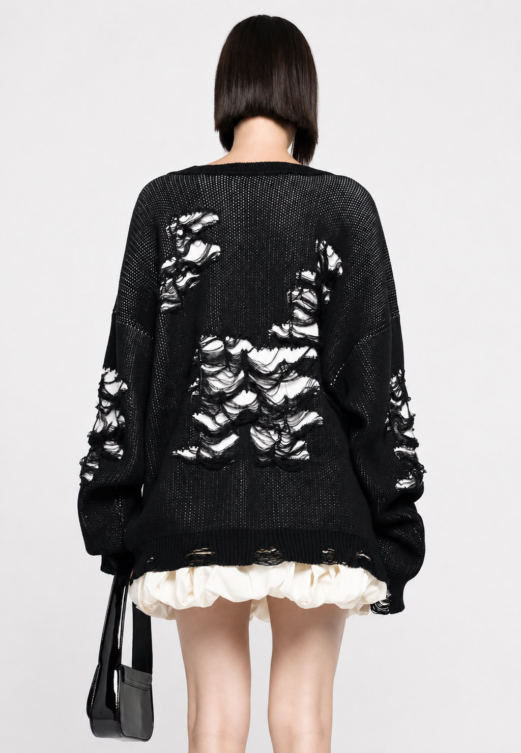 Jersey mujer oversize punto abierto con rotos decorativos - Vianne