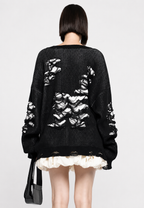Jersey mujer oversize punto abierto con rotos decorativos - Vianne
