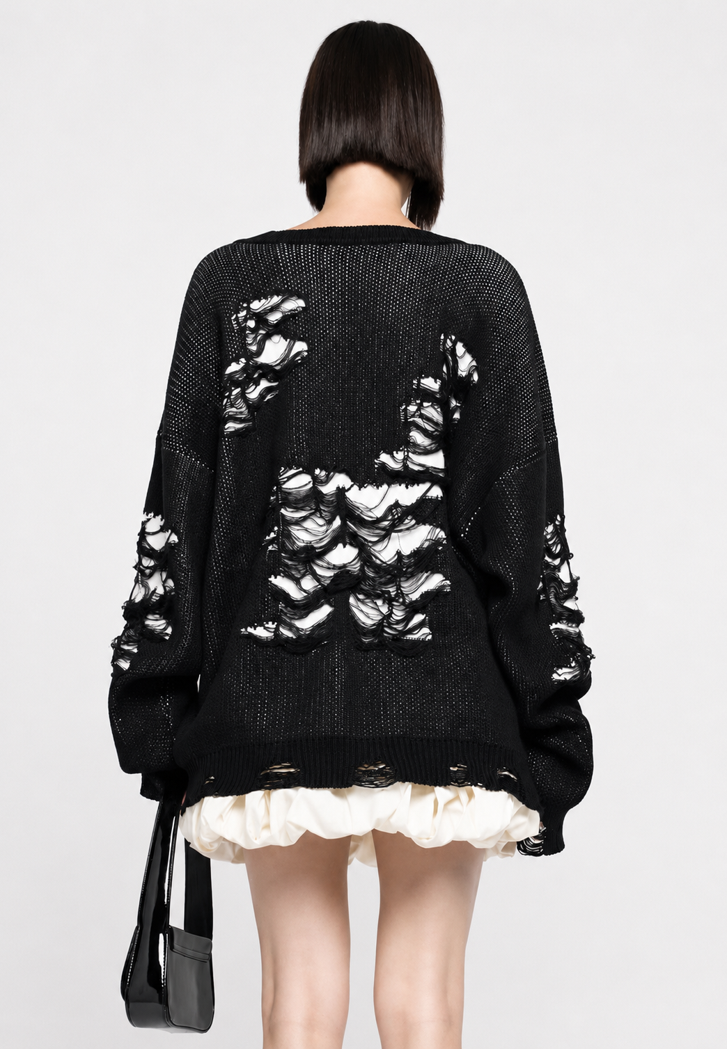 Jersey mujer oversize punto abierto con rotos decorativos - Vianne