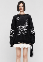 Jersey mujer oversize punto abierto con rotos decorativos - Vianne