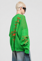Jersey mujer oversize punto abierto con rotos decorativos - Vianne