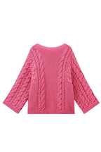 Jersey mujer oversize punto trenzado manga acampanada cuello alto - Nerina