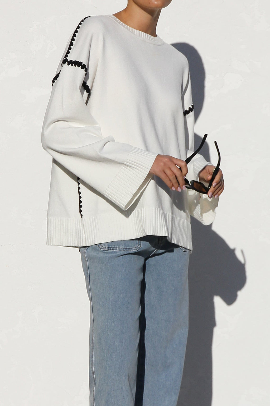 Jersey mujer oversize rayas cuello alto - Ottilie
