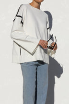 Jersey mujer oversize rayas cuello alto - Ottilie