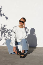 Jersey mujer oversize rayas cuello alto - Ottilie