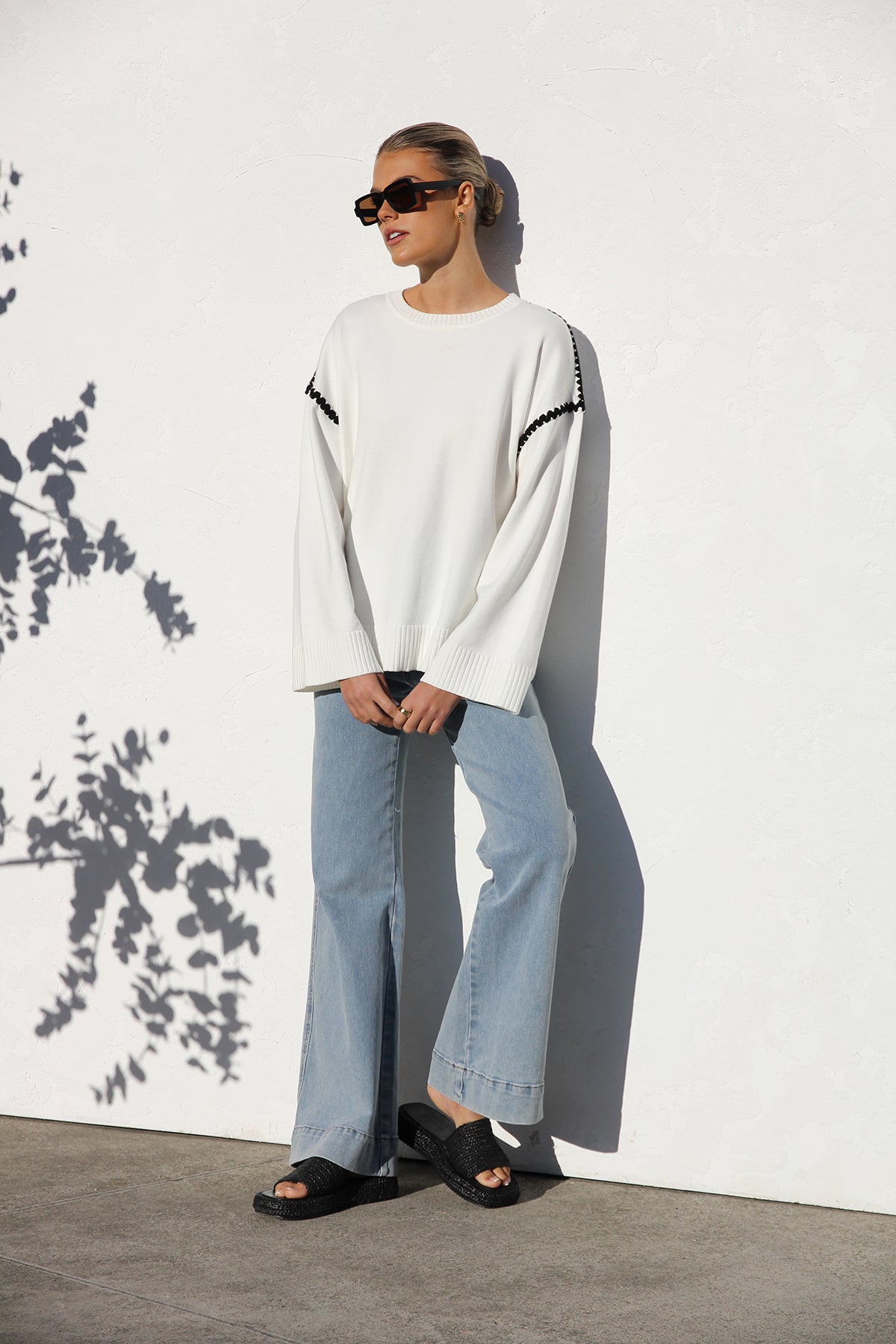 Jersey mujer oversize rayas cuello alto - Ottilie