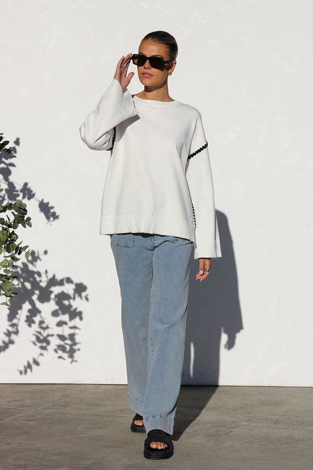 Jersey mujer oversize rayas cuello alto - Ottilie
