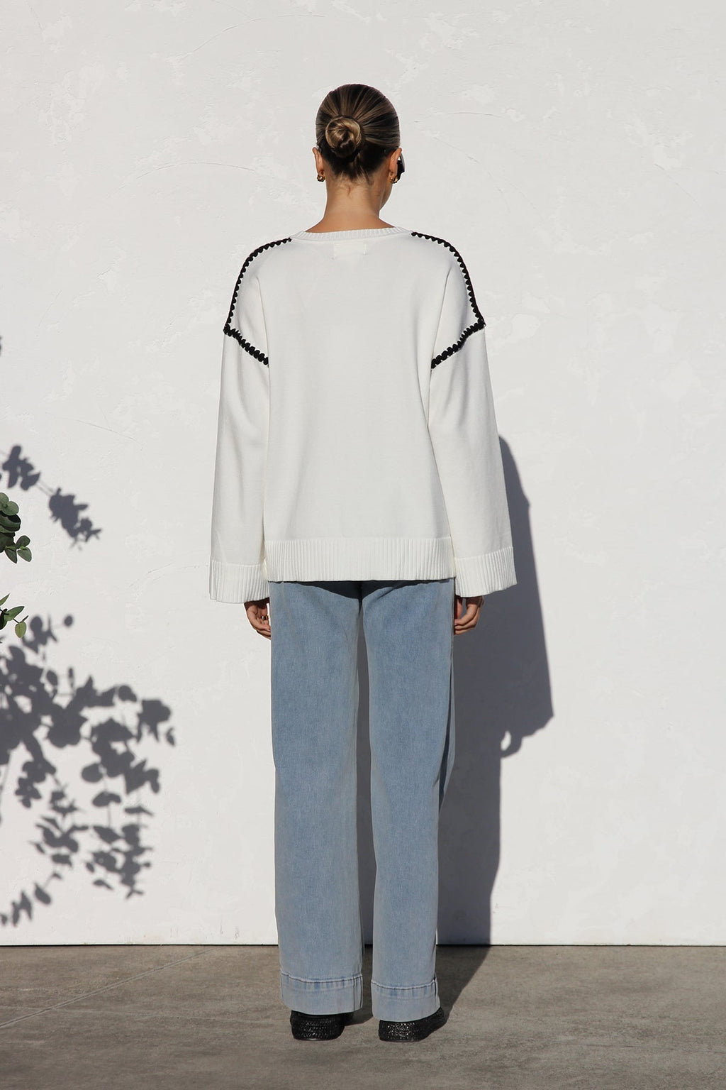 Jersey mujer oversize rayas cuello alto - Ottilie