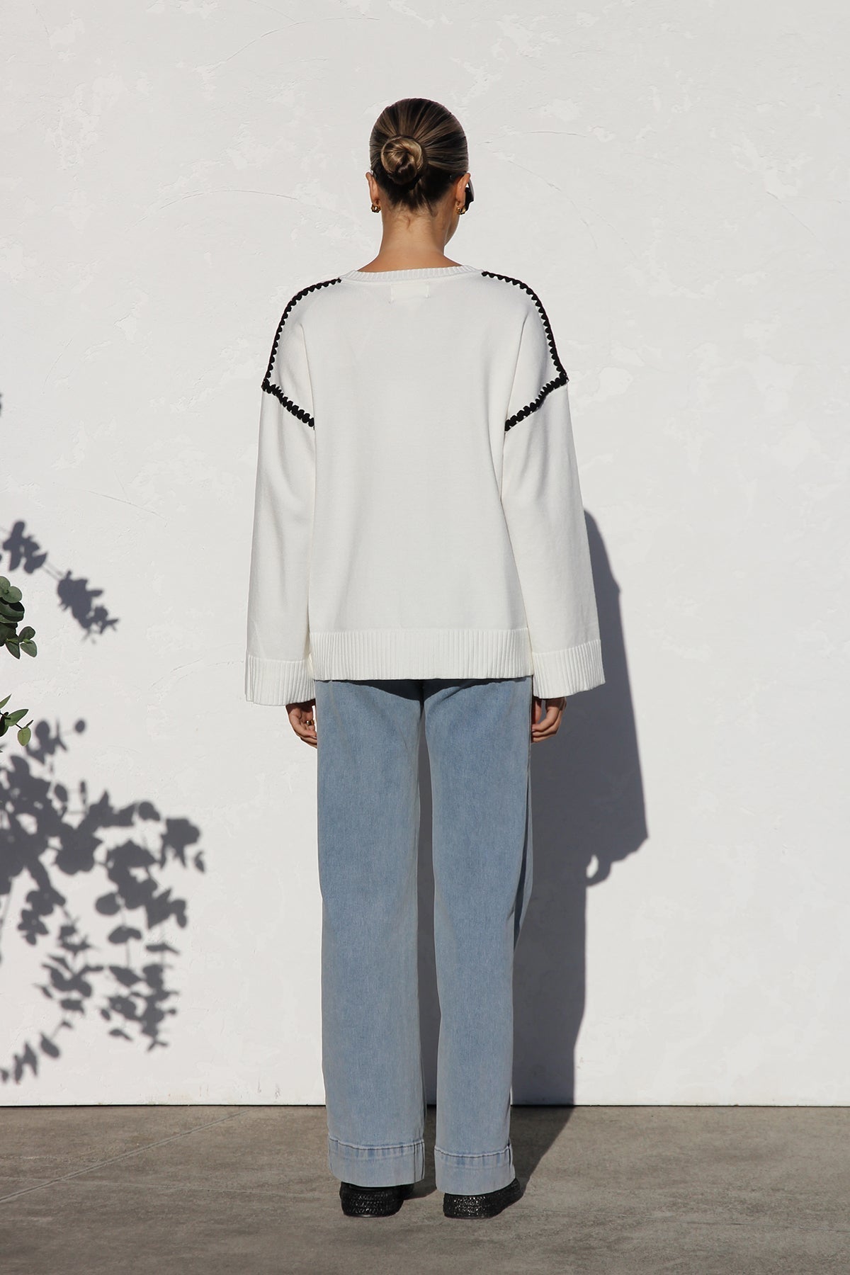 Jersey mujer oversize rayas cuello alto - Ottilie
