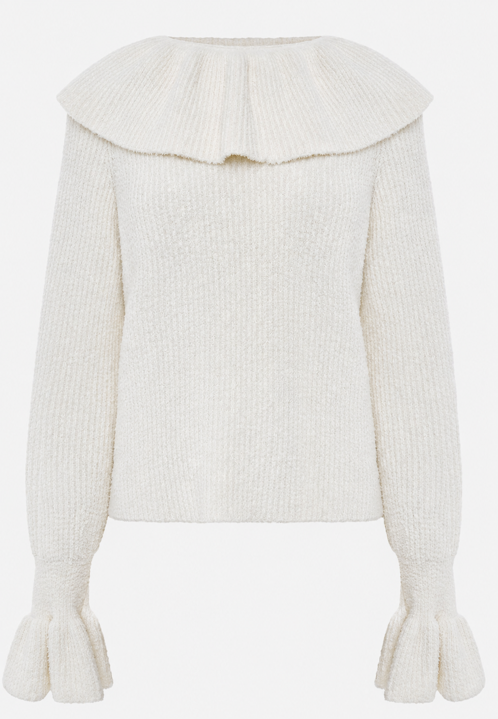 Jersey mujer punto cuello volante manga larga - Capucine