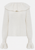Jersey mujer punto cuello volante manga larga - Capucine