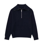 Jersey mujer rayas media cremallera cuello alto - Holly