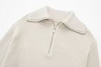Jersey mujer rayas media cremallera cuello alto - Holly