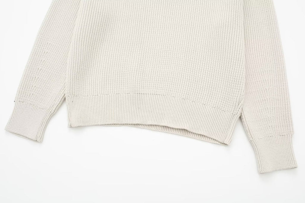 Jersey mujer rayas media cremallera cuello alto - Holly