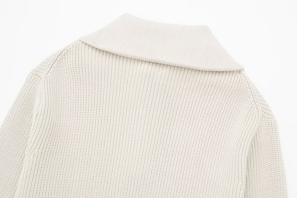 Jersey mujer rayas media cremallera cuello alto - Holly