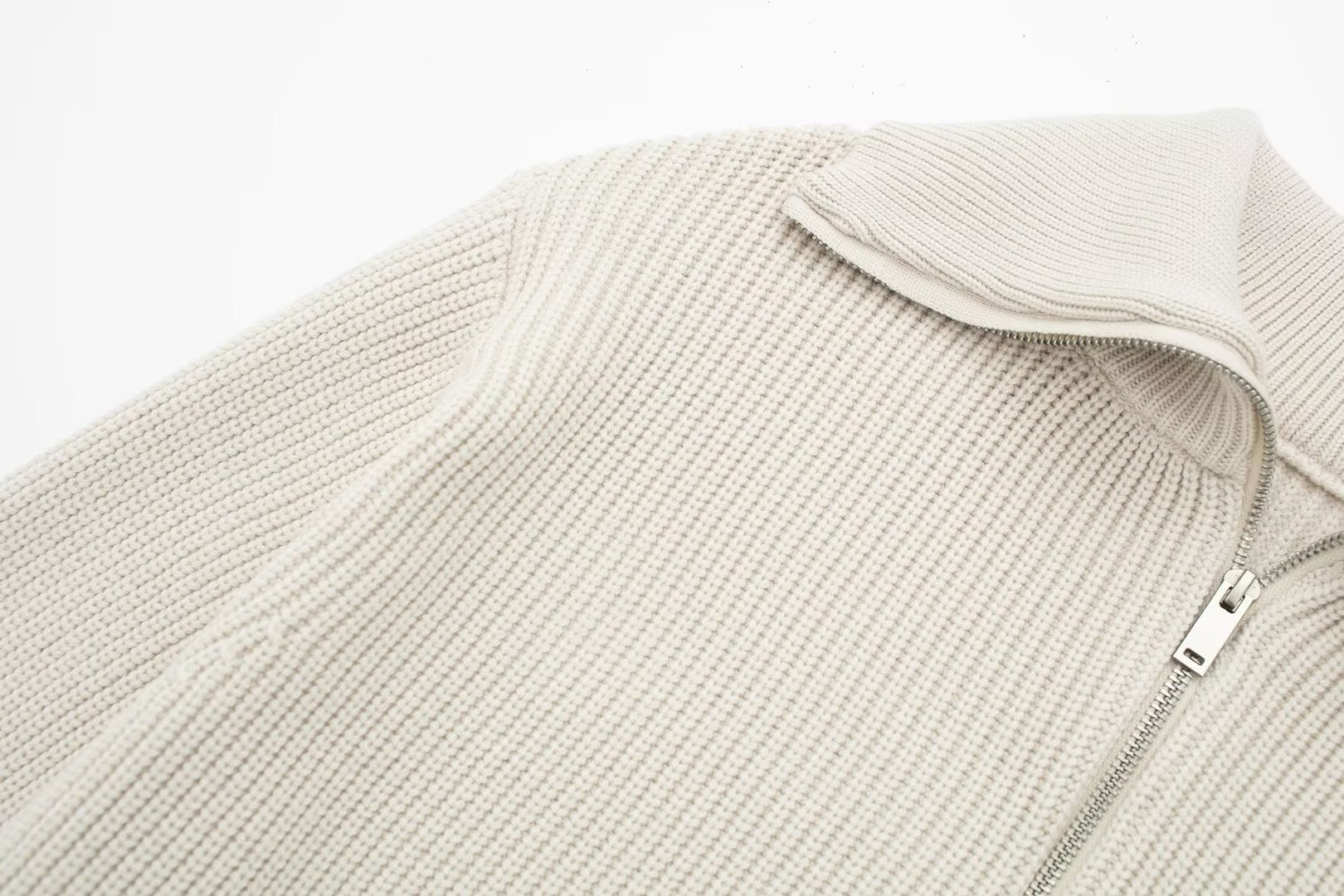 Jersey mujer rayas media cremallera cuello alto - Holly