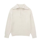 Jersey mujer rayas media cremallera cuello alto - Holly