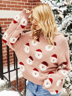 Jersey navideño mujer papá noel manga larga - Narela